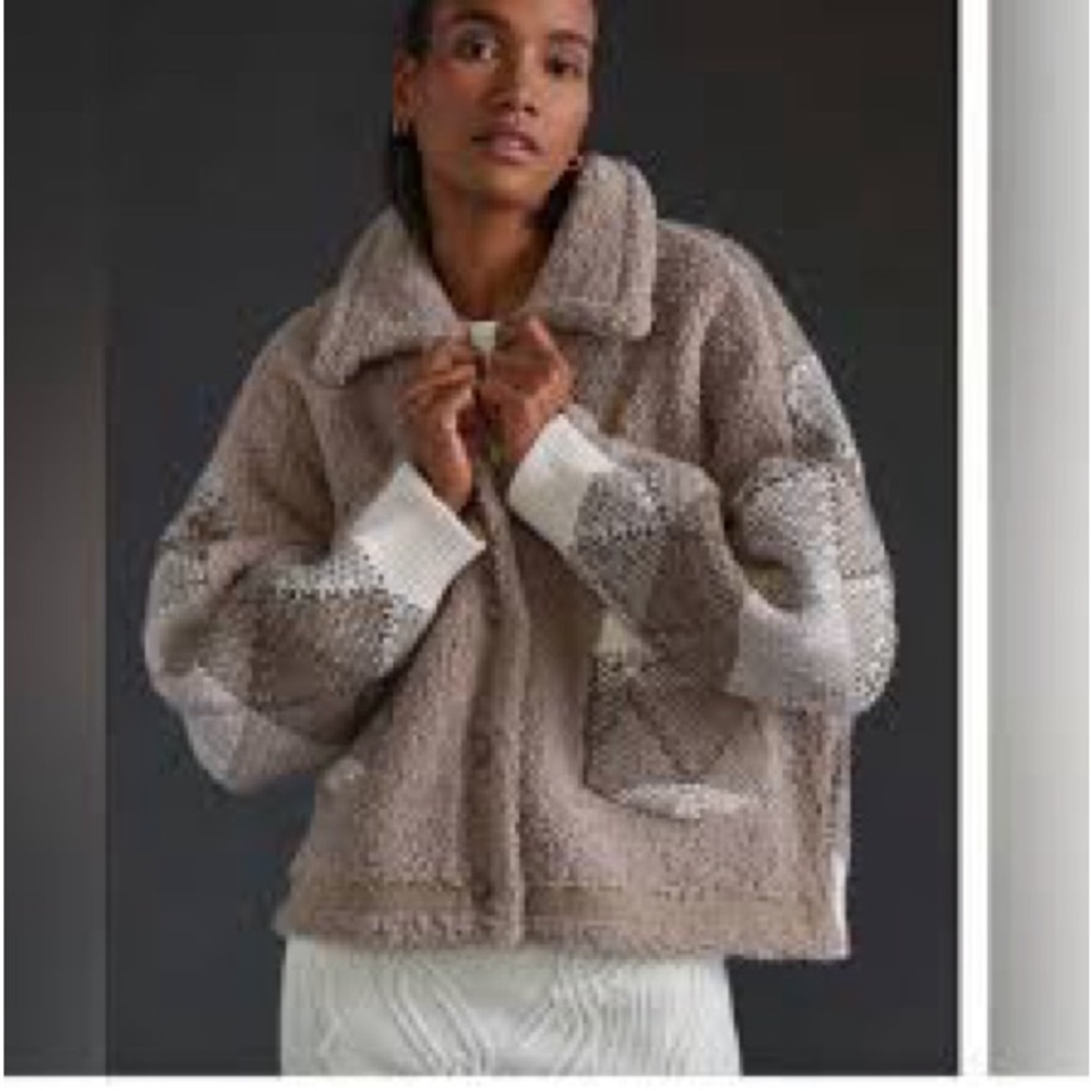 BLANKNYC Comfort Queen Sherpa Knit Shacket Jacket Small Revolve